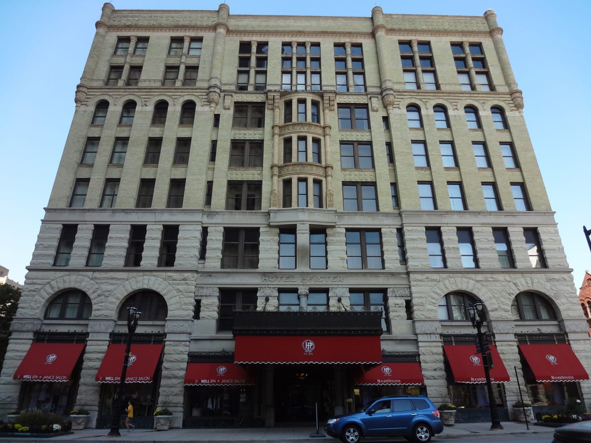 Pfister Hotel Stands proudly in the heart of downtown Milwaukee