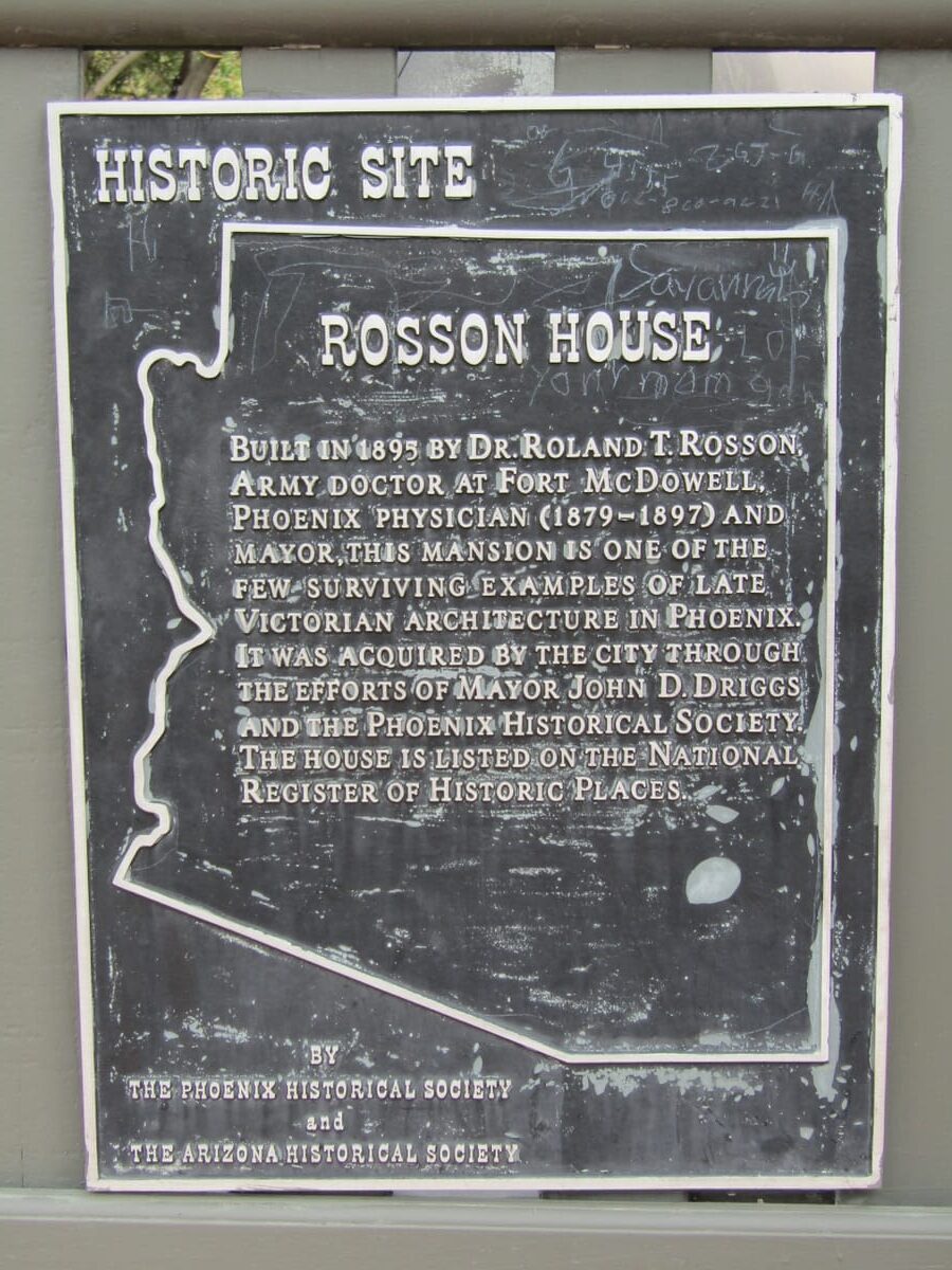 Rosson House museum at night