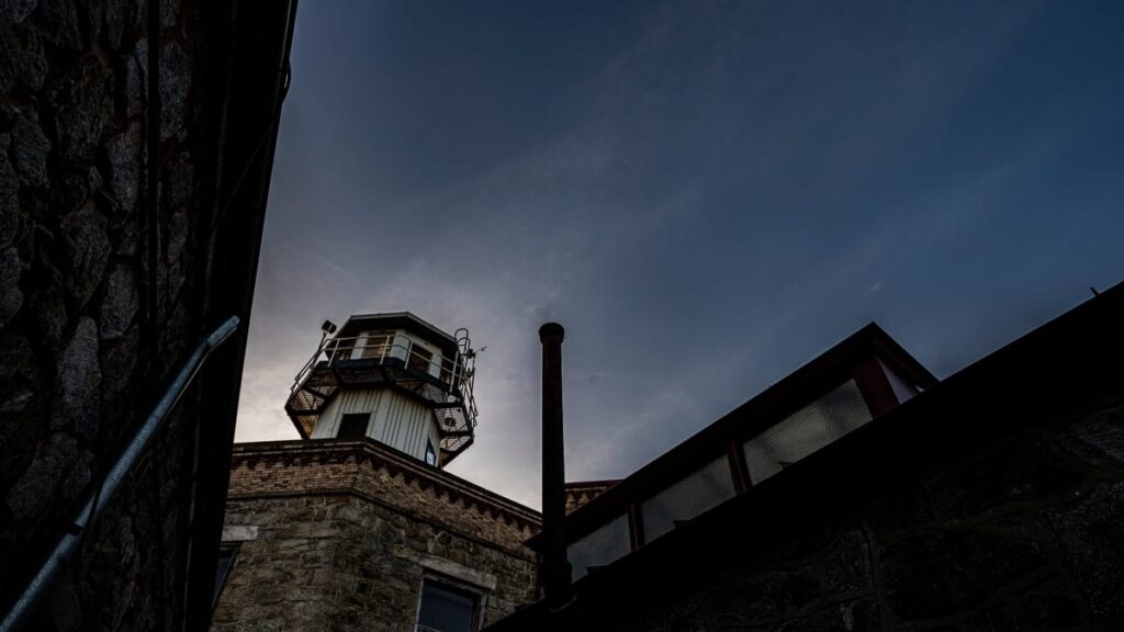 The looming, all seeing central guard tower at Eastern State prison