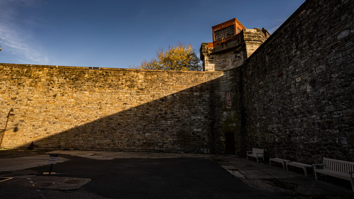 The tall, seemingly impenetrable walls of Eastern State