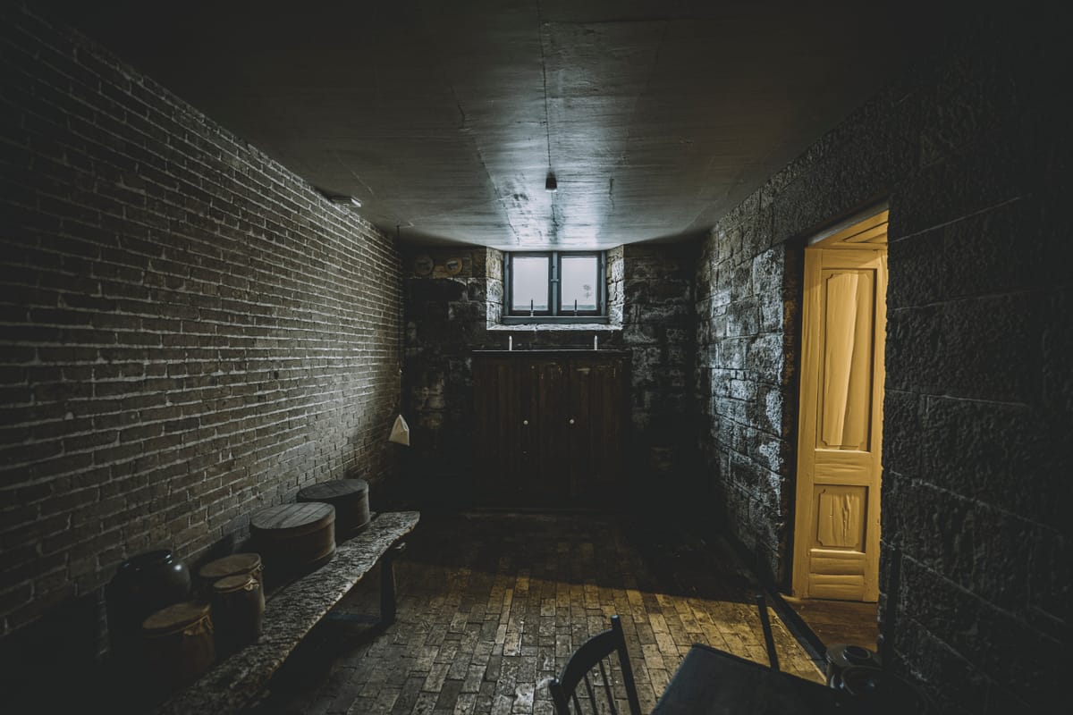 A storage room in the basement of wisconsin's haunted lincoln-tallman house