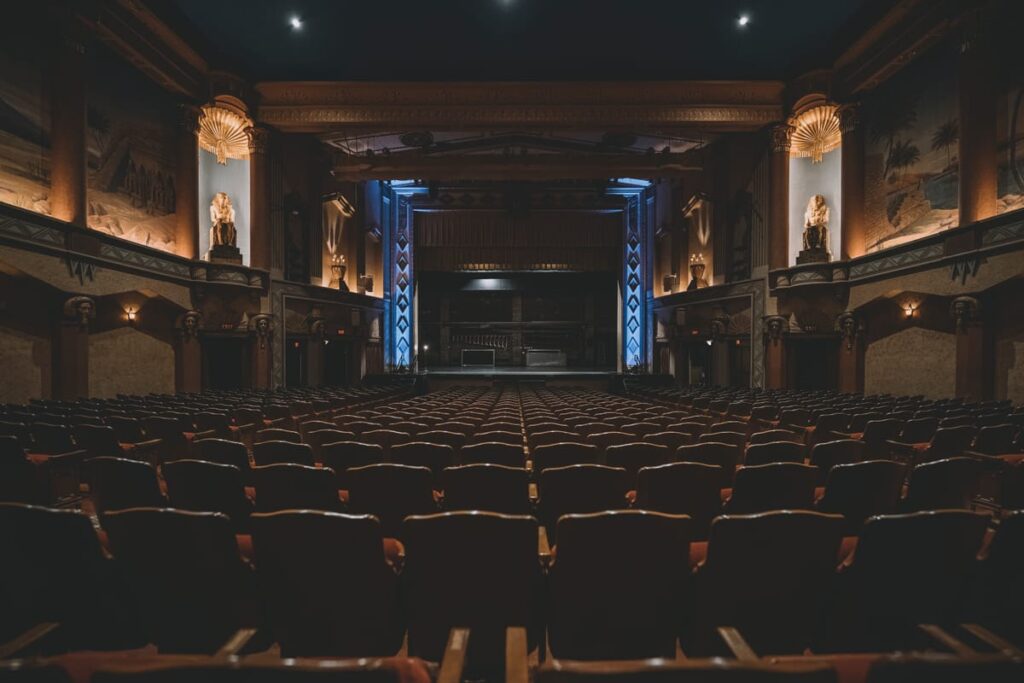 The haunted Egyptian Theatre in DeKalb Illinois