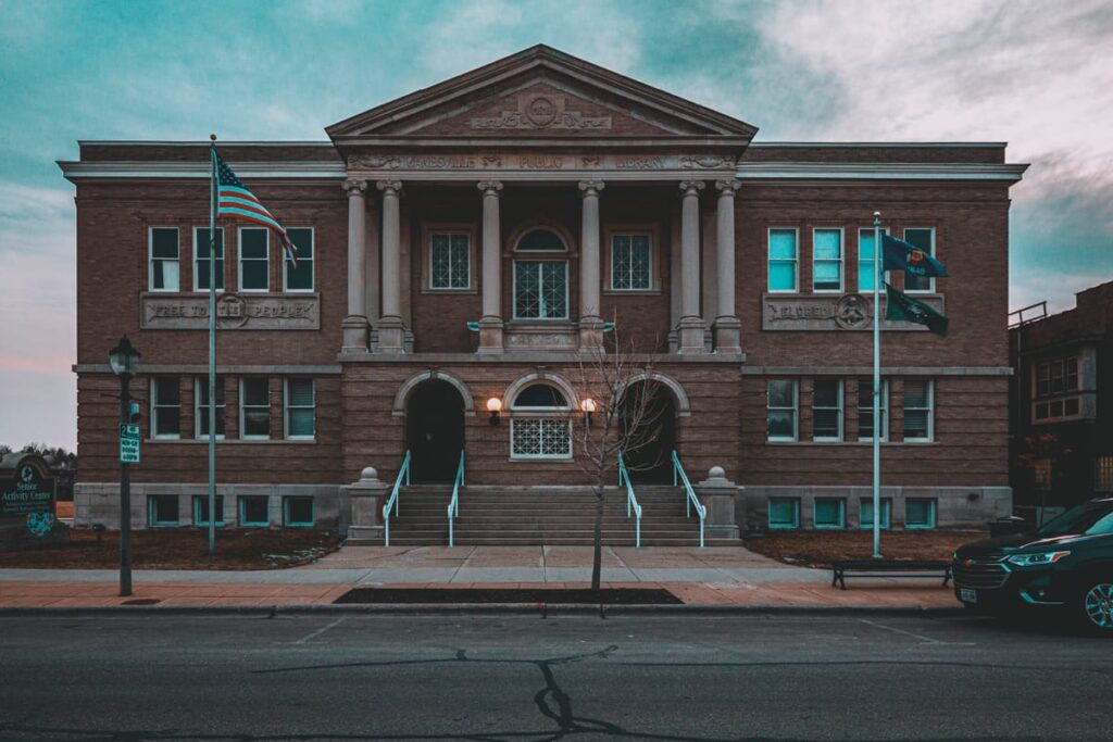 This former carnegie library was turned into a community center for the elderly