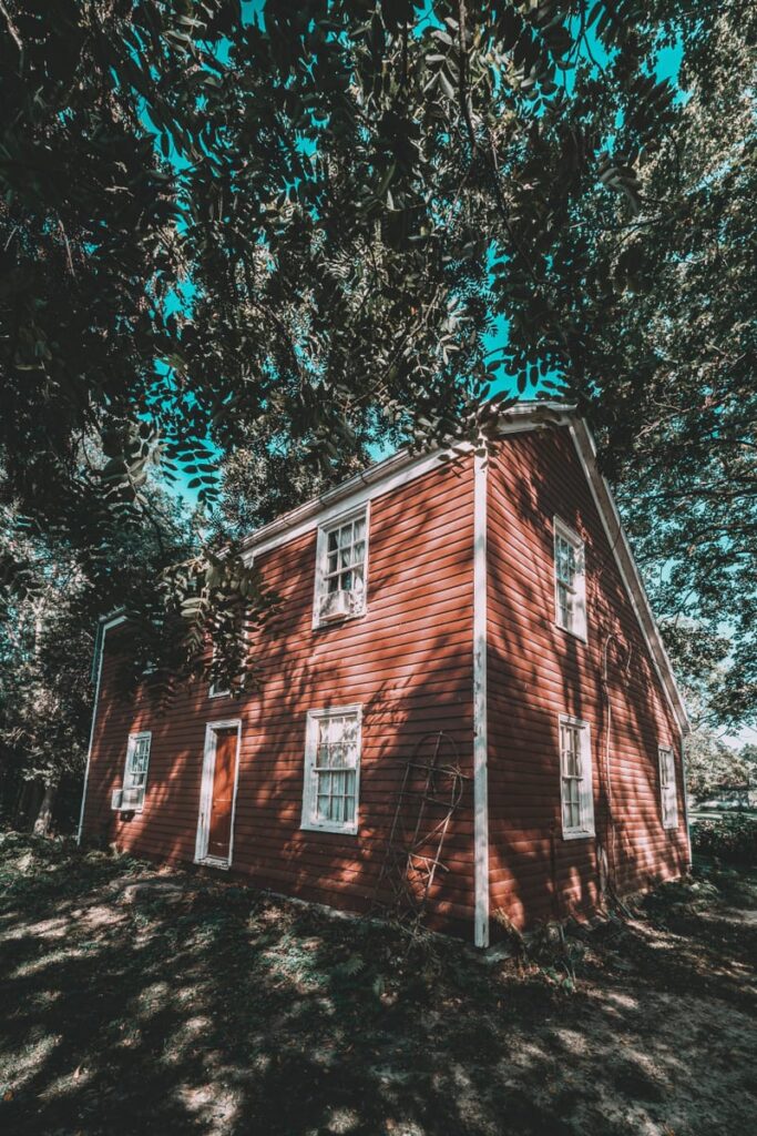 The Cambre House of Nauvoo, Illinois is oddly shaped, this is believed to be a method of evading taxation
