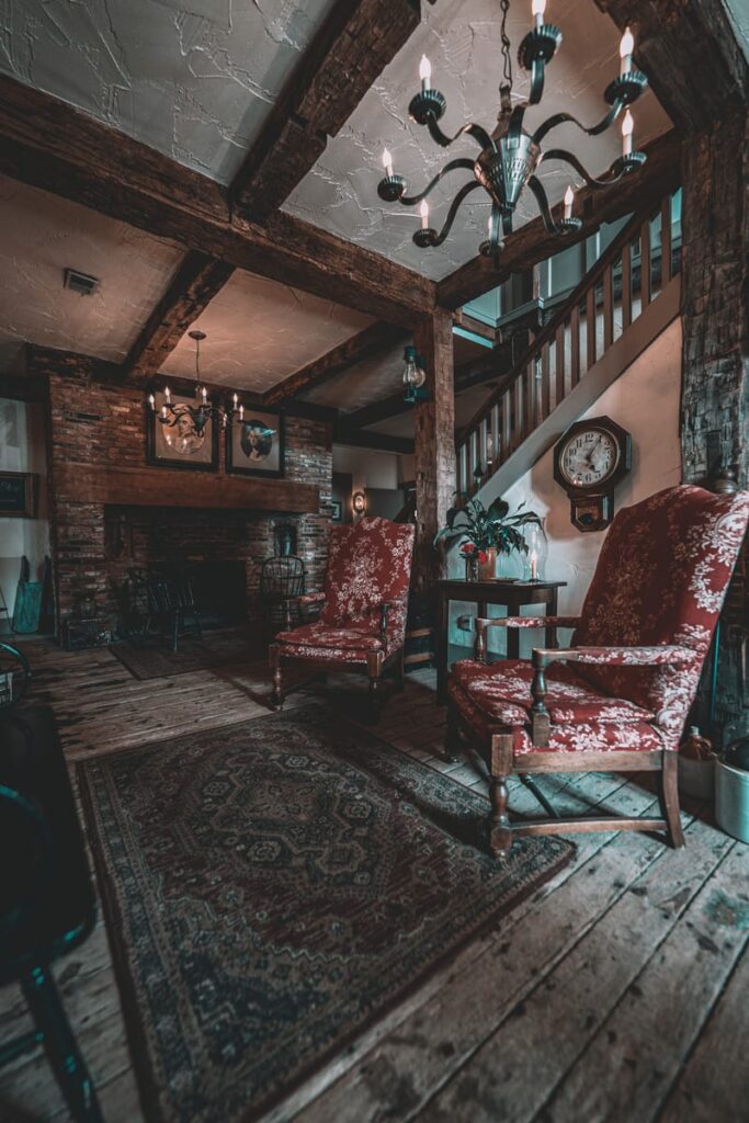 The beautiful entryway of the reportedly haunted bed and breakfast