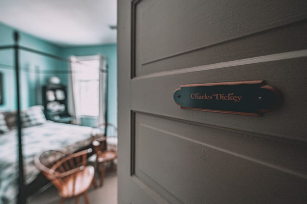 A suite named for Charles Dickey, rumored to be haunted by his cigar-smoking ghost