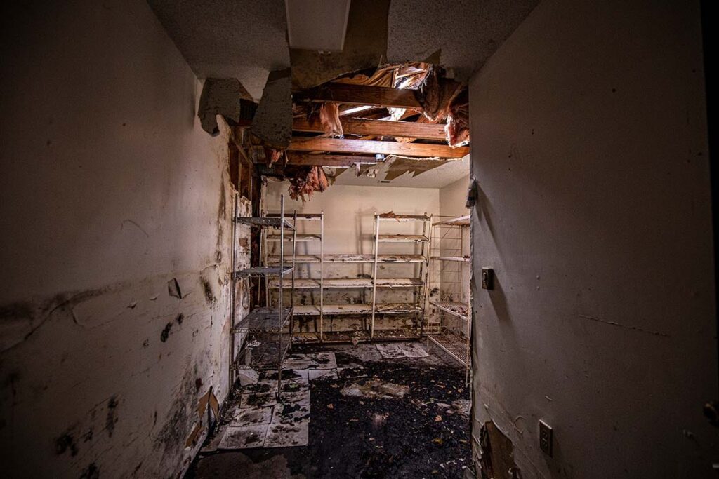Decay in the pantry of Indiana state Sanatorium's Kitchen