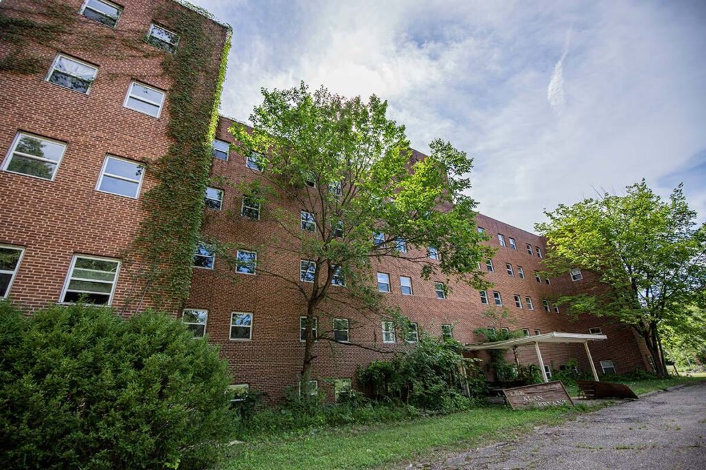 Indiana State Sanatorium's largest building, rumored to be haunted throughout by former TB patients